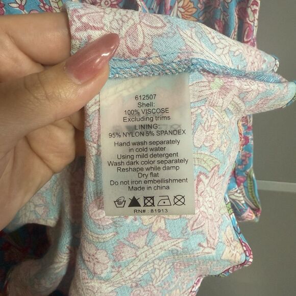 Plenty By Tracy Reese V-Neck Floral Sleeveless Elastic Waist Botanical Dress XSP - Picture 7 of 8